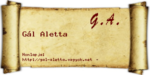Gál Aletta névjegykártya